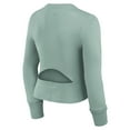 thumbnail image 3 of Women's Fanatics Green New York Yankees Studio Fitted Long Sleeve Gym Top, 3 of 3