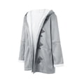 thumbnail image 2 of Seyurigaoka Women Juniors Winter Plus Sized Button Solid Color Long Sleeve Warm Hooded Outerwear, 2 of 9
