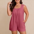thumbnail image 2 of Women Sleeveless Scoop Neck Loose Fit Romper with Pockets Casual Summer Outfit, 2 of 5