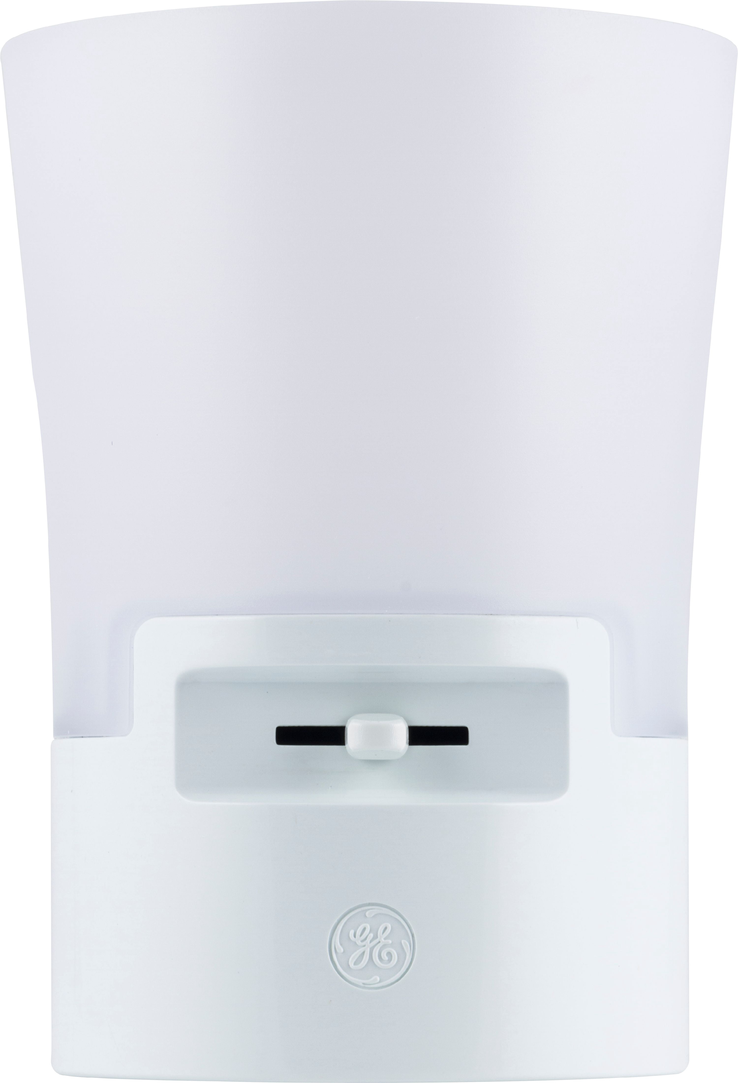 GE UltraBrite Sconce Night LED Light, Dimmable, Plug-In, Dusk-to-Dawn, White, 45123