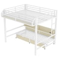 thumbnail image 5 of Queen-Over-Queen Metal Kids/Teens Bunk Bed with Basket, Drawers & Shelves, Storage Bed Frame with Charge Station & LED Lights, 5 of 11