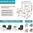 thumbnail image 3 of ATJIA Wingback Chair Slipcover 2-Piece Stretch Wingback Chair Sofa Slipcover Armchair Cover Couch Soft with Elastic Bottom, 3 of 11