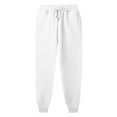 thumbnail image 4 of Aofany Women's Casual Pants Elastic High Waist Drawstring Trousers Solid Color Loose Pants With Pockets White XXL, 4 of 4