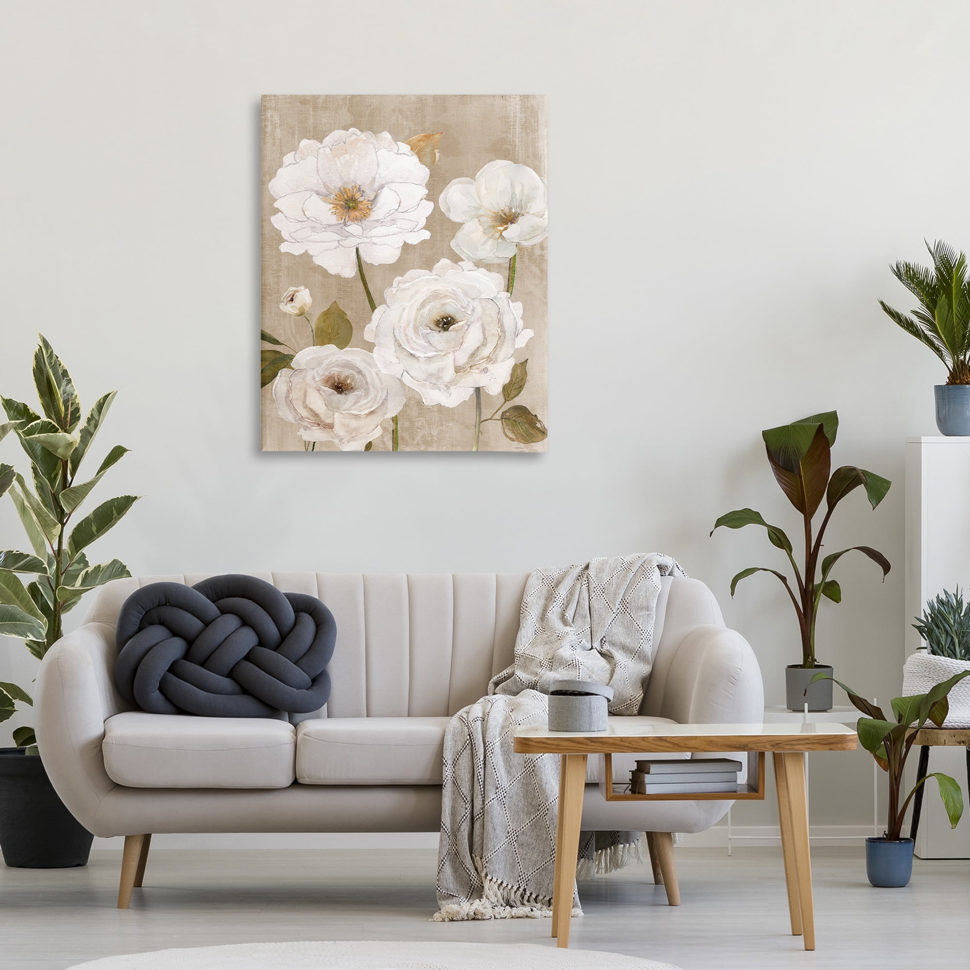 Stupell Industries Rustic Blooms in White Canvas Wall Art, design by Carol Robinson