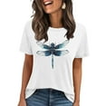 thumbnail image 2 of Xysaqa Womens Graphic Tees Funny Dragonflies Printed T-Shirts for Women Casual Summer Short Sleeve Cute Tops S-2X, 2 of 4