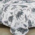 thumbnail image 5 of Chezmoi Collection Evans 3-Piece Southwestern Cabin Lodge Comforter Set, White Black Gray Grizzly Bear Wolves Moose Pine Tree Mountain Printed Microfiber Bedding, Queen, 5 of 7