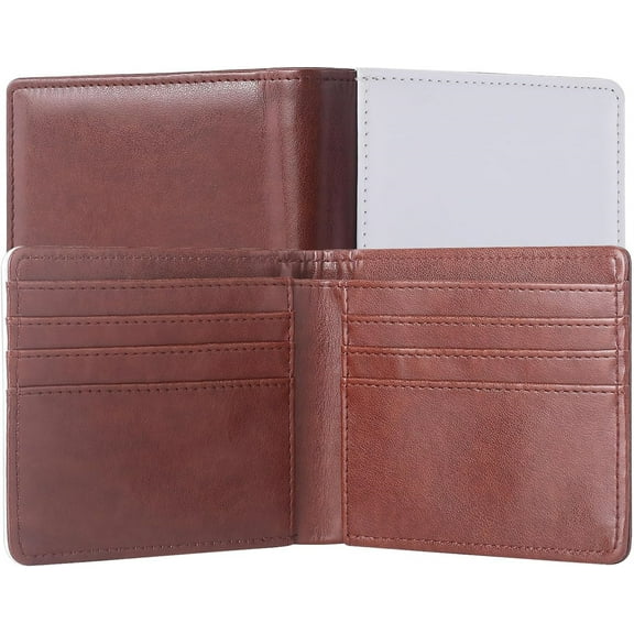 10 Pieces Sublimation Blanks Brown Color Folding Wallets for Men Card Holder Gifts Wallets Print DIY Craft