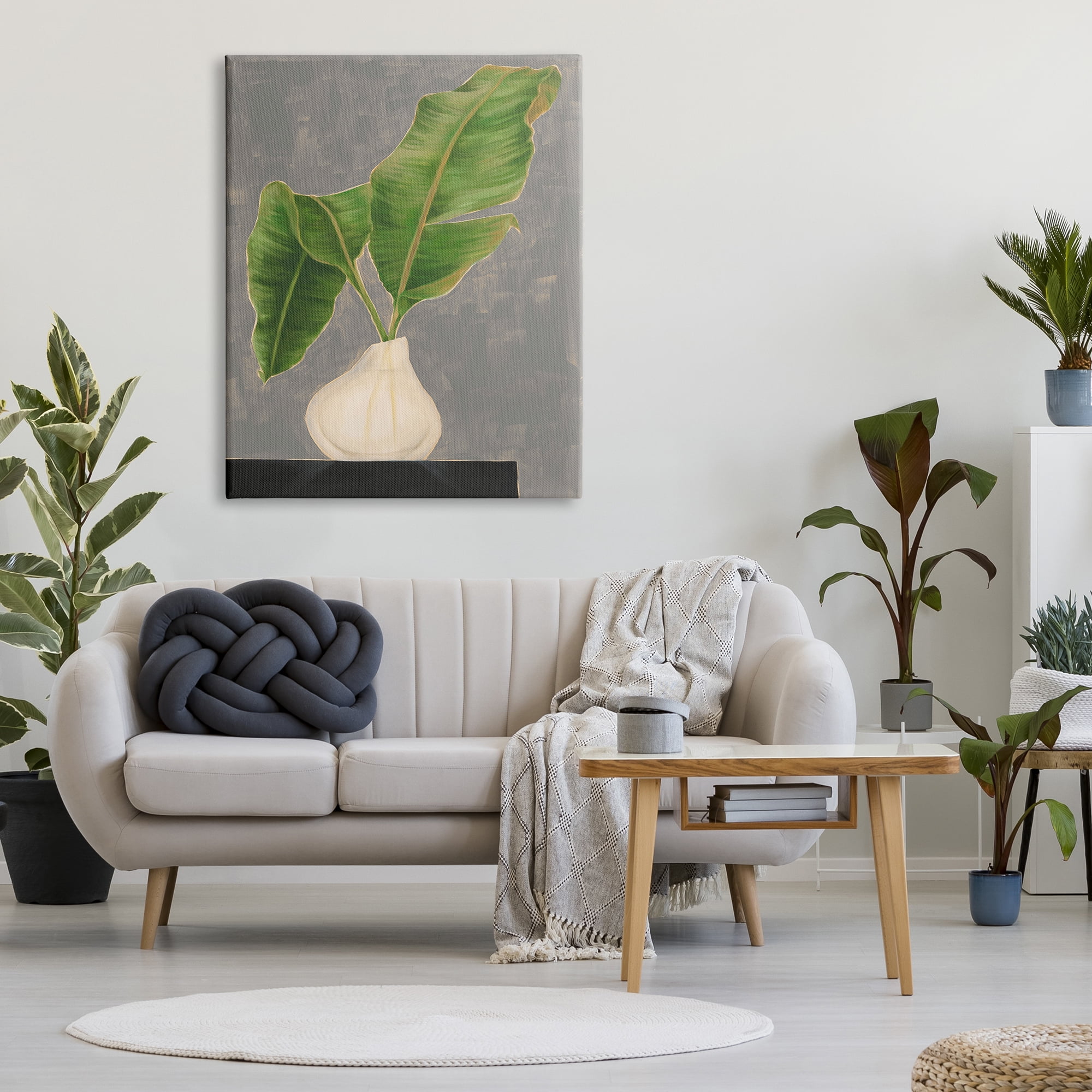 Stupell Industries Tropical Plant Leaf Pair Contemporary Tabletop Painting, 36 x 48, Design by Jennifer Goldberger&nbsp;