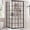 Matte Black with Grid Pattern, variant on KPUY Shower Enclosure 36" x 36" W x 72" H Double Sliding Corner Shower Door Shower Stall with 1/4" Grid Printed Tempered Clear Glass, Matte Black