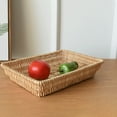 thumbnail image 5 of Visland Natural Rattan Storage Baskets, Rectangular Woven Fruit Baskets, Wicker Decoration and Organizer for Bathroom, Living Room, 5 of 7