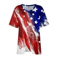 thumbnail image 5 of IYYVV Plus Size Tops Vintage V-Neck Long Shirts To Wear With Leggings 4Th Of July Womens T Shirts Short Sleeve Tunic Tops For Women Loose Fit Summer Clothes Fall Fashion 2024 Red 2XL, 5 of 7