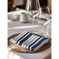 thumbnail image 6 of Dark Blue Gray Cloth Napkins Set of 6 Reusable Dinner Napkins, Horizontal Stripe Minimalist Geometric Cocktail Napkin Washable Table Napkins for Wedding/Holiday Party/Baby Shower 20"x20", 6 of 7