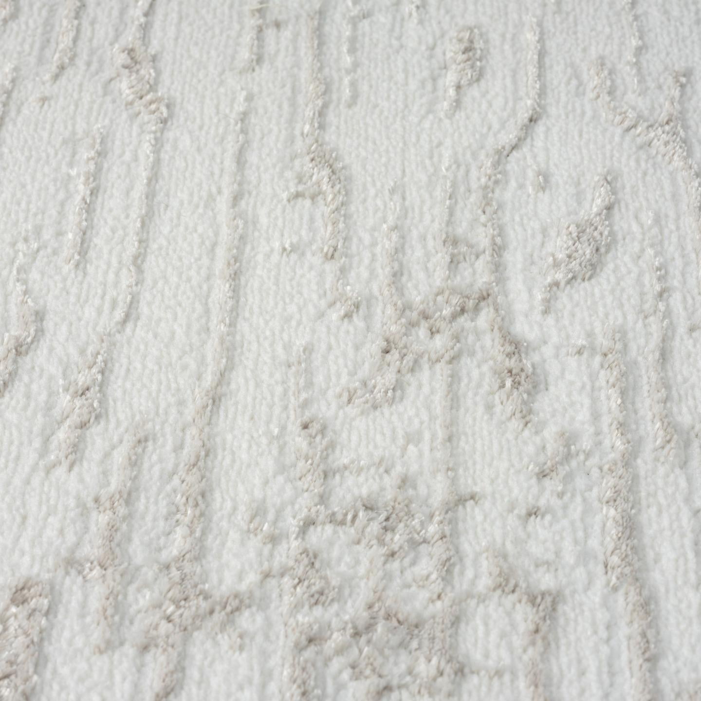 Luxe Weavers Artistic Textured Metallic Cream 5x7 Area Rug, Modern Carpet for Living Room