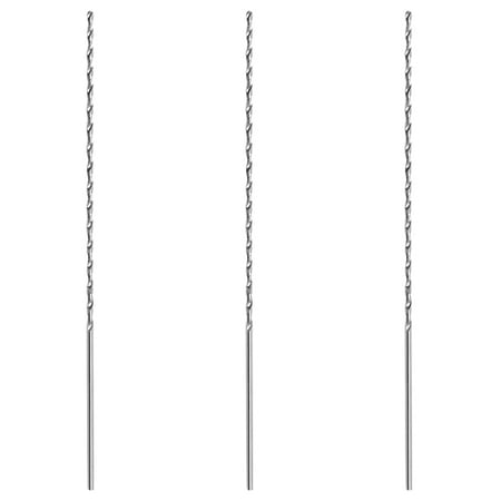 

3X HSS Straight 4mm Twist Head 300mm Long Drill Bit Silver Tone