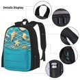 thumbnail image 3 of Easygdp Seashells And Fishing Net On Blue Wooden Table Mochila para Niños y Niñas con Set de Caja de Almuerzo y Estuche para Lápices 3 en 1, Mochila Escolar Estampada para Adolescentes, 3 of 7