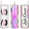 thumbnail image 4 of Stainless Steel Tumbler with Straw and Lid 20oz Lash Queen Tumbler Insulated Coffee Mug Tumbler Double Wall Vacuum Skinny Travel Mug, 4 of 6