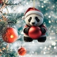 thumbnail image 4 of CMrtew Christmas Panda Pendant Ornament Cute Acrylic Cartoon Panda Decor for Tree, Home & Car Festive Holiday Hanging Decorations, 4 of 4
