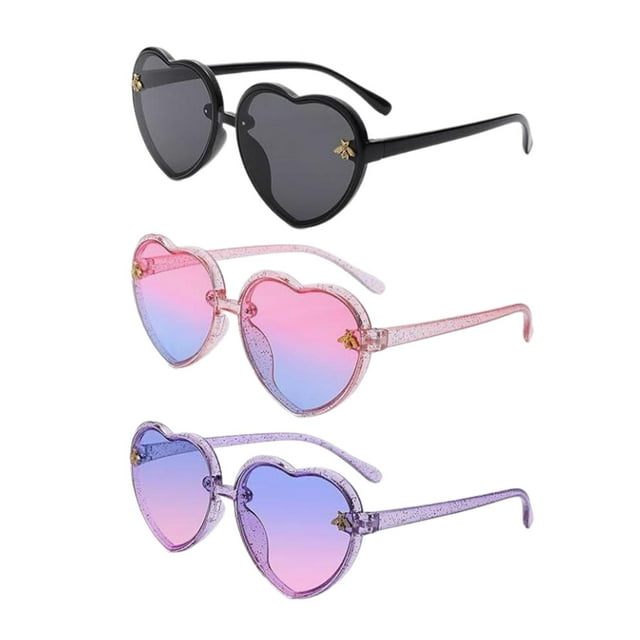 Gafas de sol para niños CUTICAT forma de corazón portátiles azul violeta negro
