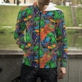 thumbnail image 3 of Sudadera con capucha y cremallera con diseño de dinosaurio y grafiti punk para hombre y mujer, sudadera con capucha y cremallera con estampado 3D, ropa de calle de moda, abrigos, 3 of 5