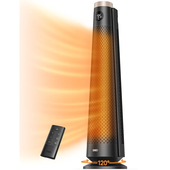 Calentador eléctrico Dreo 30 con mando a distancia con oscilación de 120°, color dorado