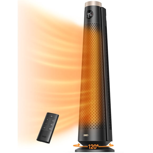 Calentador eléctrico Dreo 30 con mando a distancia con oscilación de 120°, color dorado