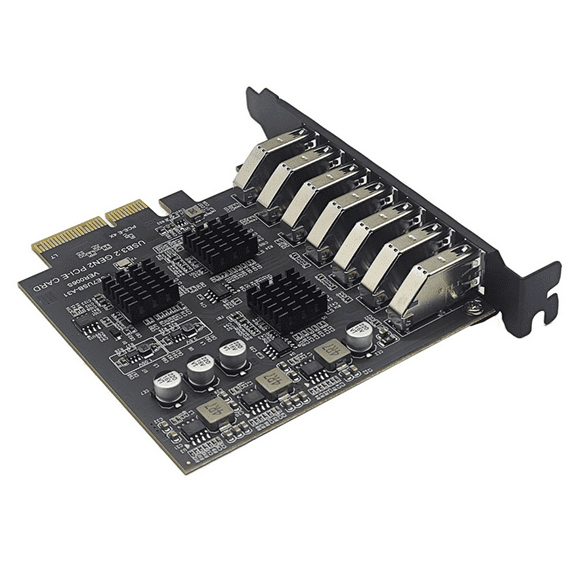 USB3.2 GEN2 10Gbps PCIe Expansion Card TYPE-A PCI-E 4X to 7 Ports USB 3.0 Expansion Adapter Card PCI-E Controller Card