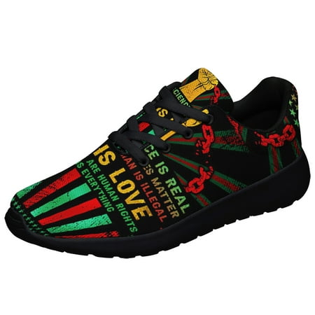 

Protest Black Lives Matter No Human Shoes Sneakers for Women Men Black Size 11
