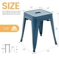 thumbnail image 3 of Stackable Bar Stools Set of 4, 18 Inch Industrial Backless Metal Barstools for Indoor Outdoor Kitchen Dining Patio Garden Classroom, Deep Blue, 3 of 11
