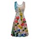 thumbnail image 4 of Vestido sin mangas informal sin mangas para mujer, vestido con cuello redondo y estampado floral de verano para la playa Pompotops ghjkhdj1601, 4 of 5