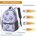 thumbnail image 3 of Soccer and Shadow Purple Pattern 17" School Backpacks for Teens,Waterproof Oxford Fabric,S-Shape Padded Straps for School,Travel,Hiking,Camping, 3 of 6