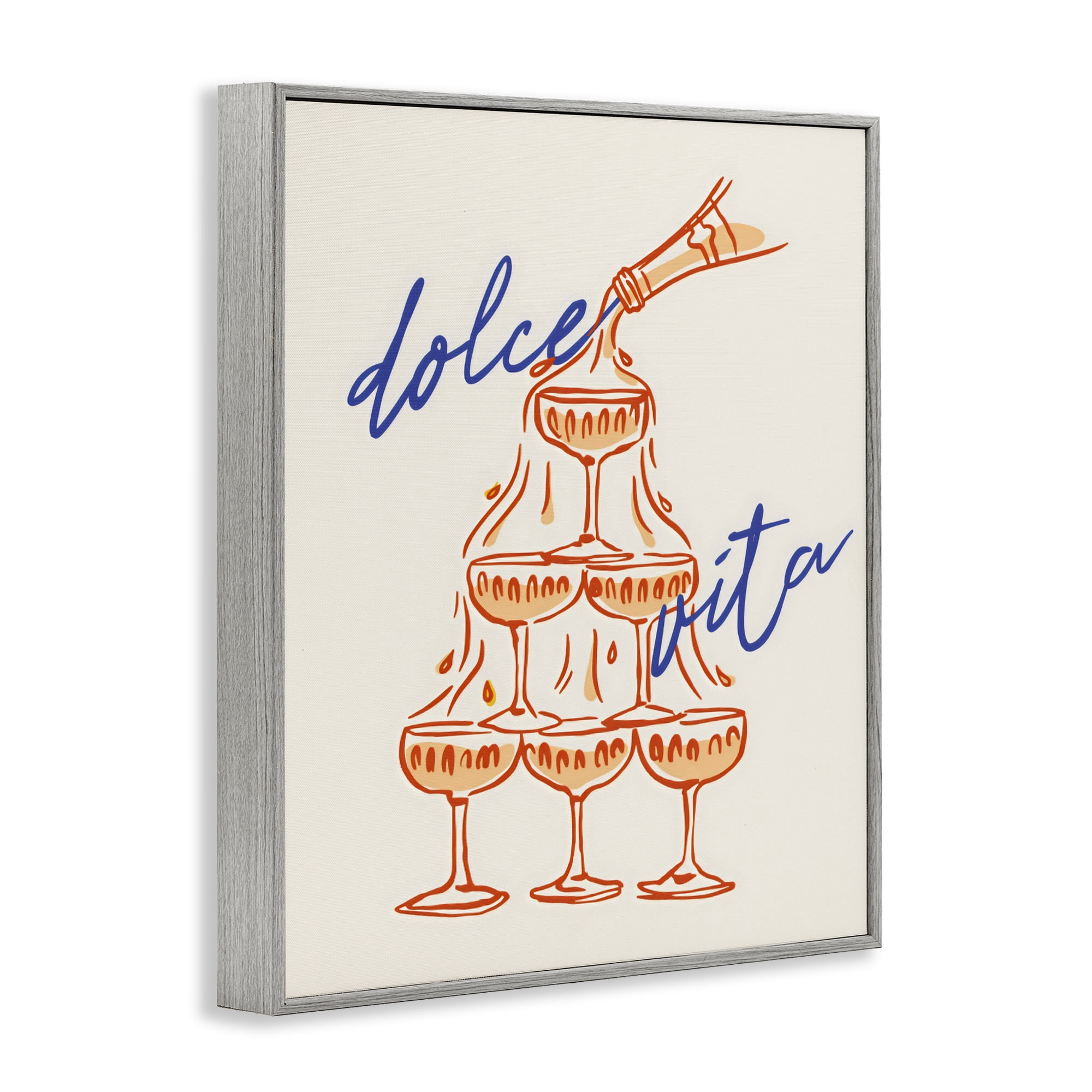 Stupell Industries Dolce Vita Champagne Tower Gray Framed Giclee Art, design by The Prints Vibe