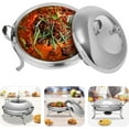 thumbnail image 2 of 2.5QT Stainless Steel Round Chafing Dishes for Buffet, Electric Chafing Dish Buffet Set, Food Warmer Buffet, Warming Trays for Buffets with Glass Lid & Lid Holder, for Wedding Party Banquet Event, 2 of 7