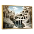 thumbnail image 2 of Designart "Architectural Fantasia Surreal Fractal V" Landscapes Framed Wall Art - Traditional White Surrealism Landscape Entryway Framed Wall Art Print, 2 of 6