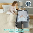 thumbnail image 3 of Gymax Height Adjustable Portable Baby Bed Side Crib W/ Music Box & Toys Dark Grey, 3 of 10