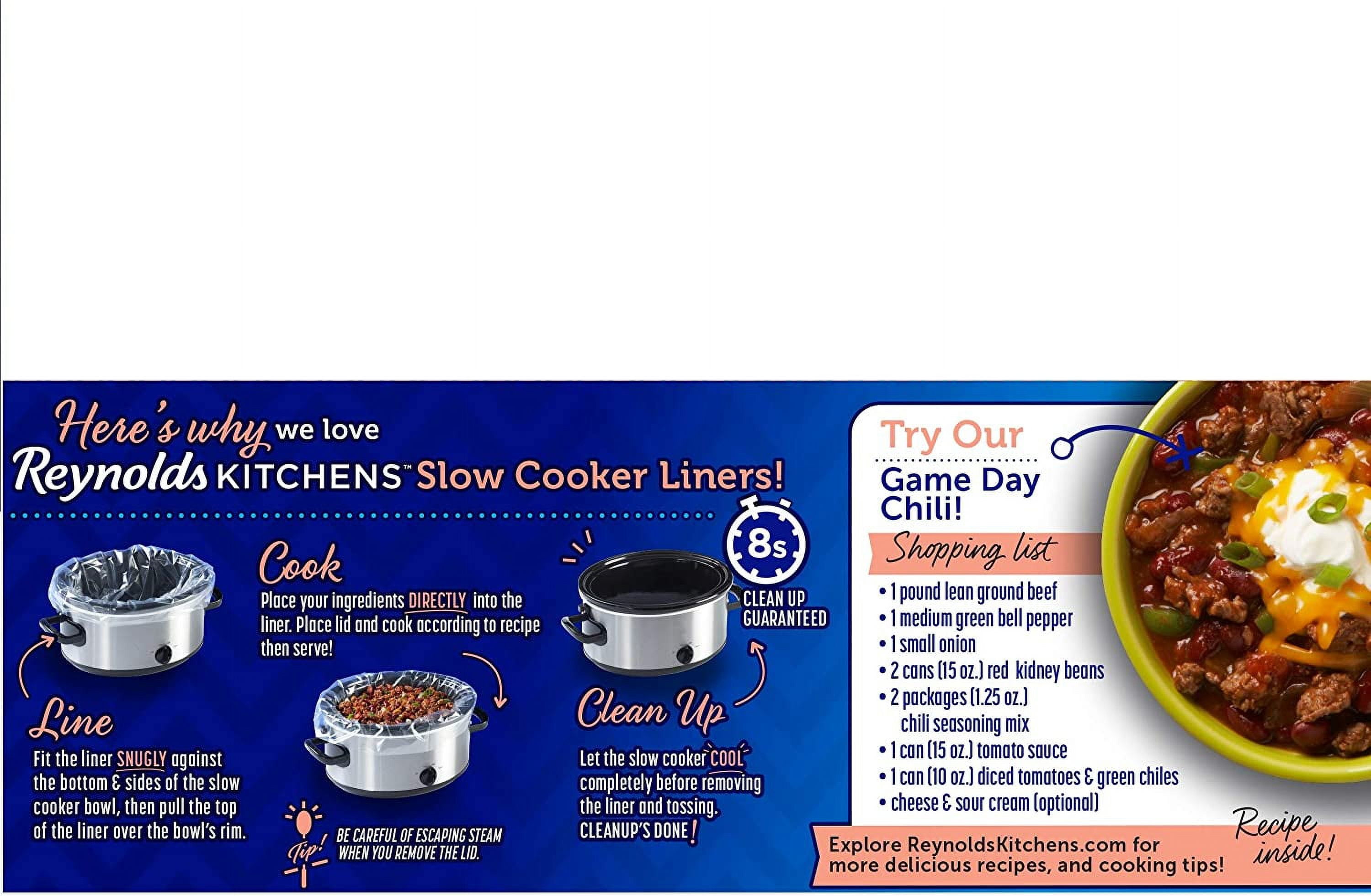  Reynolds Bundle  Reynolds Kitchens Slow Cooker Liners,  Regular, 6 Count (Pack of 1) and Reynolds Kitchens Pop-Up Parchment Paper  Sheets, 10.7x13.6 Inch, 30 Count : Home & Kitchen