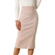 thumbnail image 1 of Falda Elegante para Mujer Falda Midi Unicolor Albaricoque M, 1 of 6