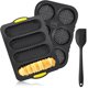 thumbnail image 1 of Silicone French Bread Pan and Hamburger Bun Pan Set Nonstick 4 Wave Baking Tray 6Cup Hamburger Bun M, 1 of 5