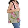 thumbnail image 1 of Bolsa de Lona de Rosas Rosadas ABPHQTO Bolsa de compras reutilizable Tamaño 36x41 cm, 1 of 2