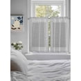 thumbnail image 4 of Gray Geometric Tier Curtains 45 Inches Long, White Greek Key Design Burlap Modern Art Window Treatment Curtain Drapes, Window Half Privacy Curtains for Bedroom Bathroom, 42"x45", 2 Panels, 4 of 7