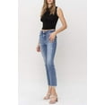 thumbnail image 6 of Flying Monkey - High Rise Slim Straight Jeans with Distressed Raw Hem (27" Inseam) - F5160, 6 of 9