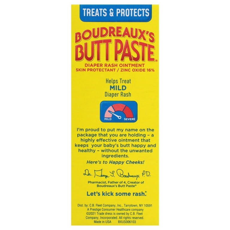 Boudreaux's Butt Paste Original Diaper Rash Cream, Ointment for