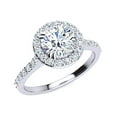 thumbnail image 2 of SuperJeweler 1 1/4 Carat Lab Grown Halo Diamond Engagement Ring In 14K White Gold For Women, 2 of 6