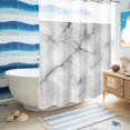 thumbnail image 5 of No Hook Shower Curtain with Built-in Rings - Black And White Washable Waterproof Fabric Bathroom Curtains for Hotel,Rentals, 72 X 84 Inch Extra Long , Abstract Marble Textured, 5 of 9