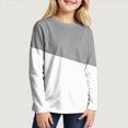 thumbnail image 2 of HCNTES Girls Long Sleeve Shirts Soft Cotton T-Shirts Crewneck Basic Tees for Kids and Teen Girls Tops Clothes(Grey,3-4 Years), 2 of 4
