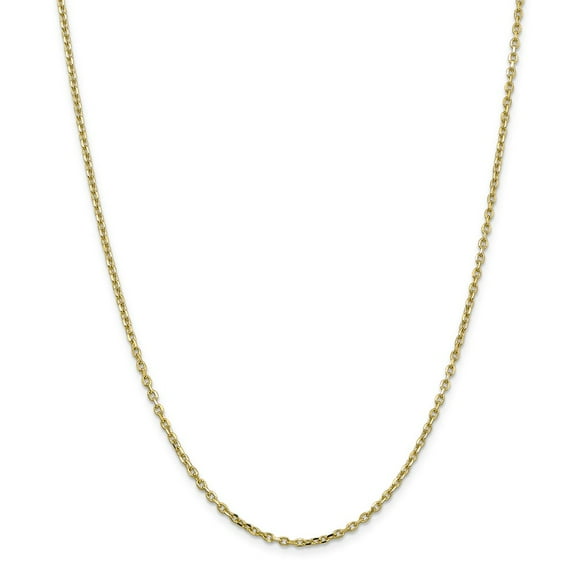 10K Yellow Gold chain Cable 20 in 2.2 mm 2.2mm diamond-cut