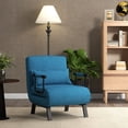 thumbnail image 4 of Costway Folding 5 Position Convertible Sleeper Bed Armchair Lounge Couch w/ Pillow Blue, 4 of 9
