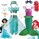 thumbnail image 2 of Disfraz de princesa Jasmine de Disney para niños y niñas, 3 piezas, vestido de Cosplay de Halloween, Elena, sirenita, fantasía, fiesta de Carnaval, 2 of 5