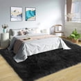 thumbnail image 6 of Latepis Shag Rugs 8x10, Faux Fur Sheepskin Rug for Living Room, Fluffy Washable Rug for Bedroom, Nursery, Luxury Room Decor, Black Rug, Rectangle, 6 of 8