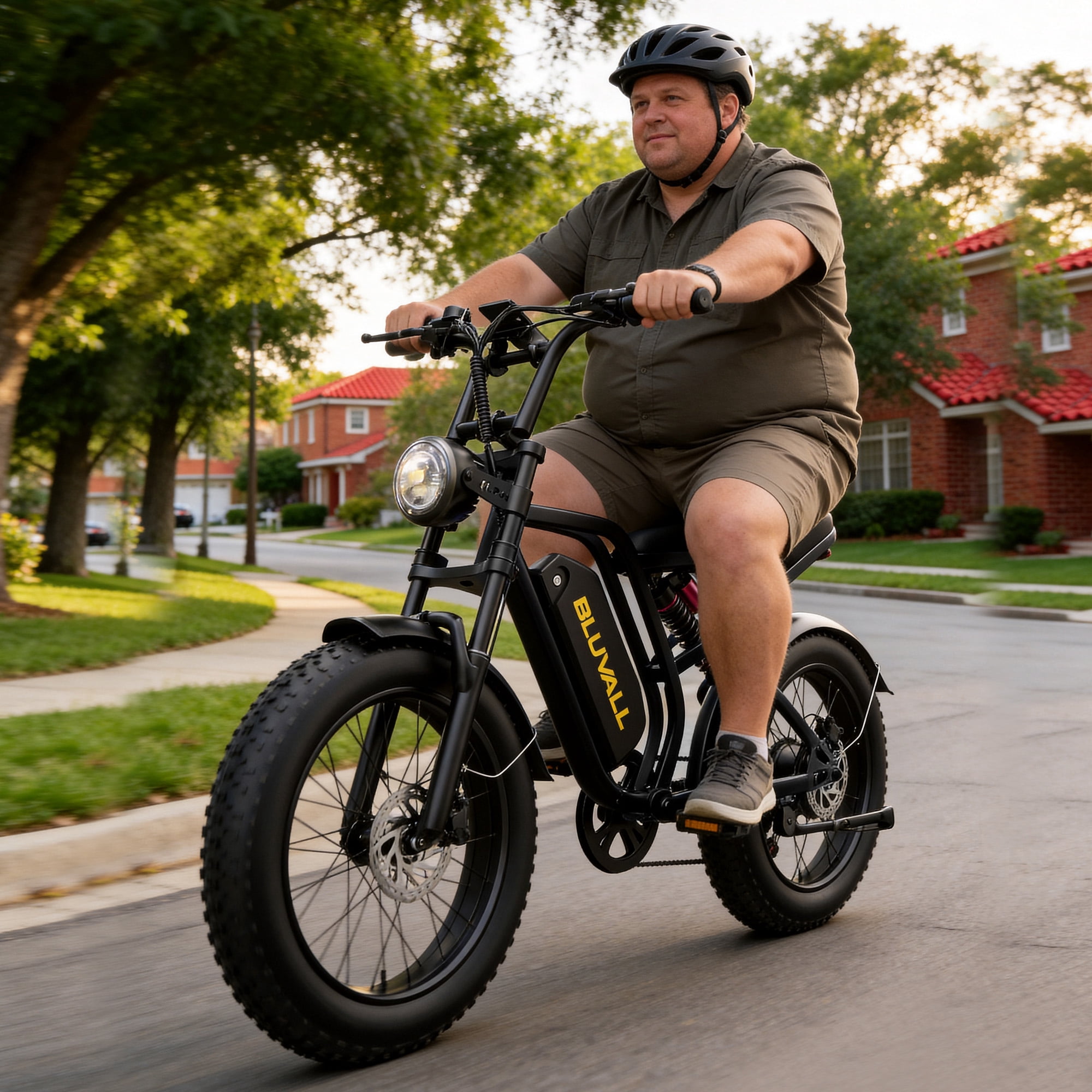 Bluvall SU8 PRO Electric Bike, Peak 1500W 35MPH 20" Fat Tire Mountain Bikes, 52V 20Ah Ebike for Adults, Full Suspension UL2849 - Black