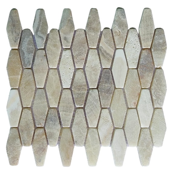 CNK Tile Mix Quartz Small Elongated Hexagon Marble Mosaic Tile